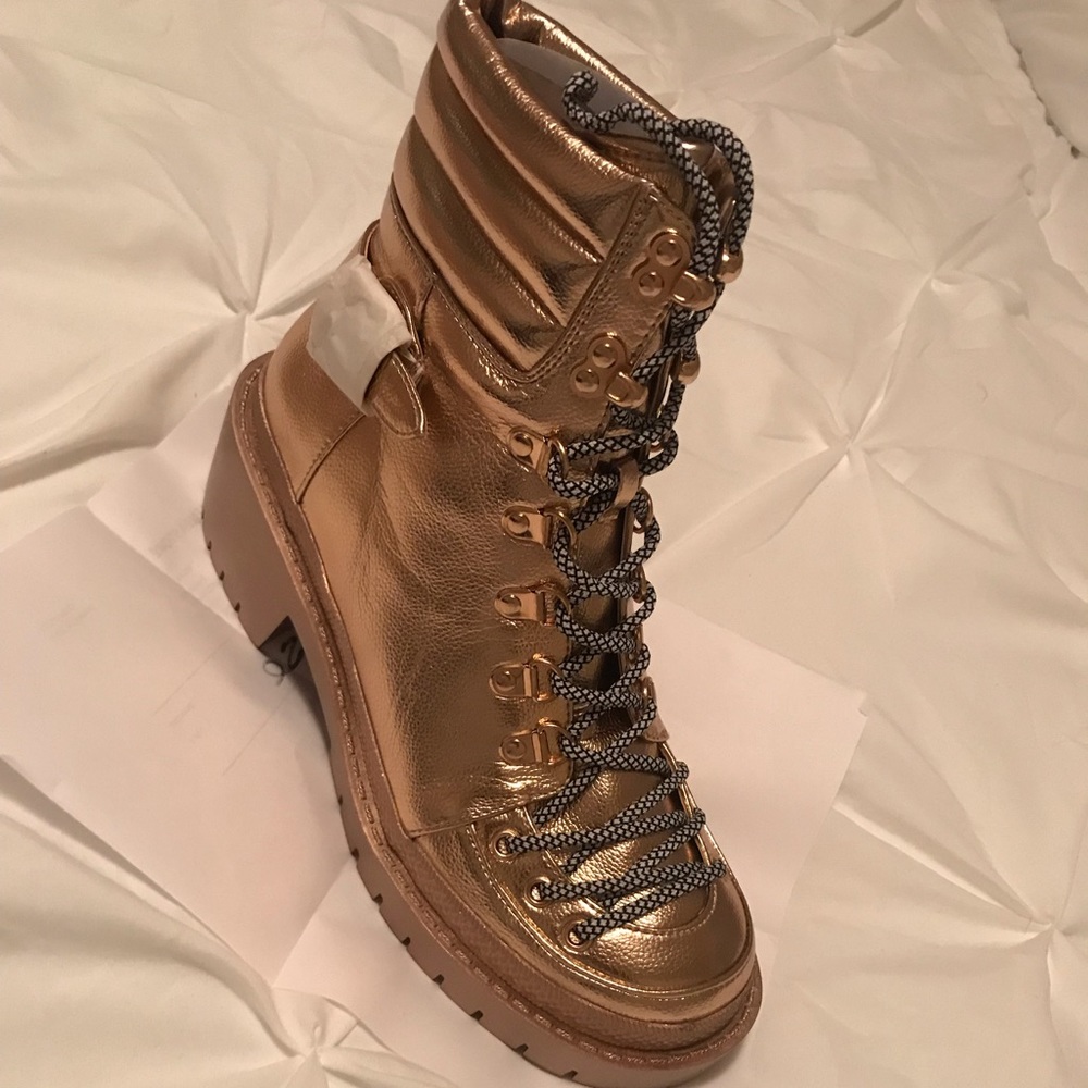 Combat boot rose gold
